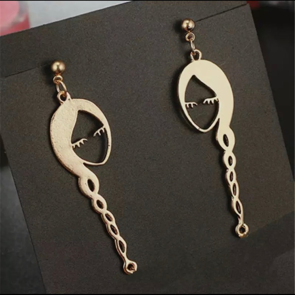 Female Lady Abstract Stud Drop Dangle Earring